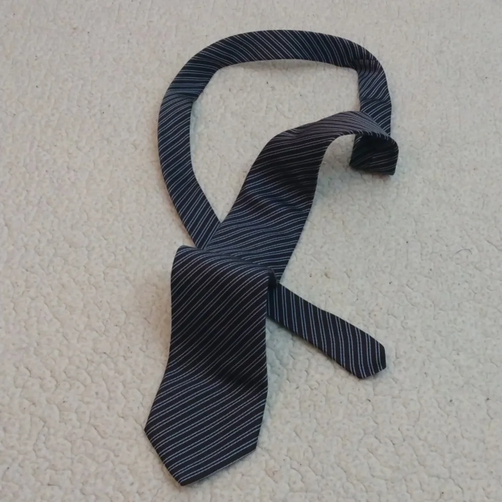 Villa Ponti Brown/Light Blue Stripe Silk Tie (Made in Italy) - Picture 3 of 10